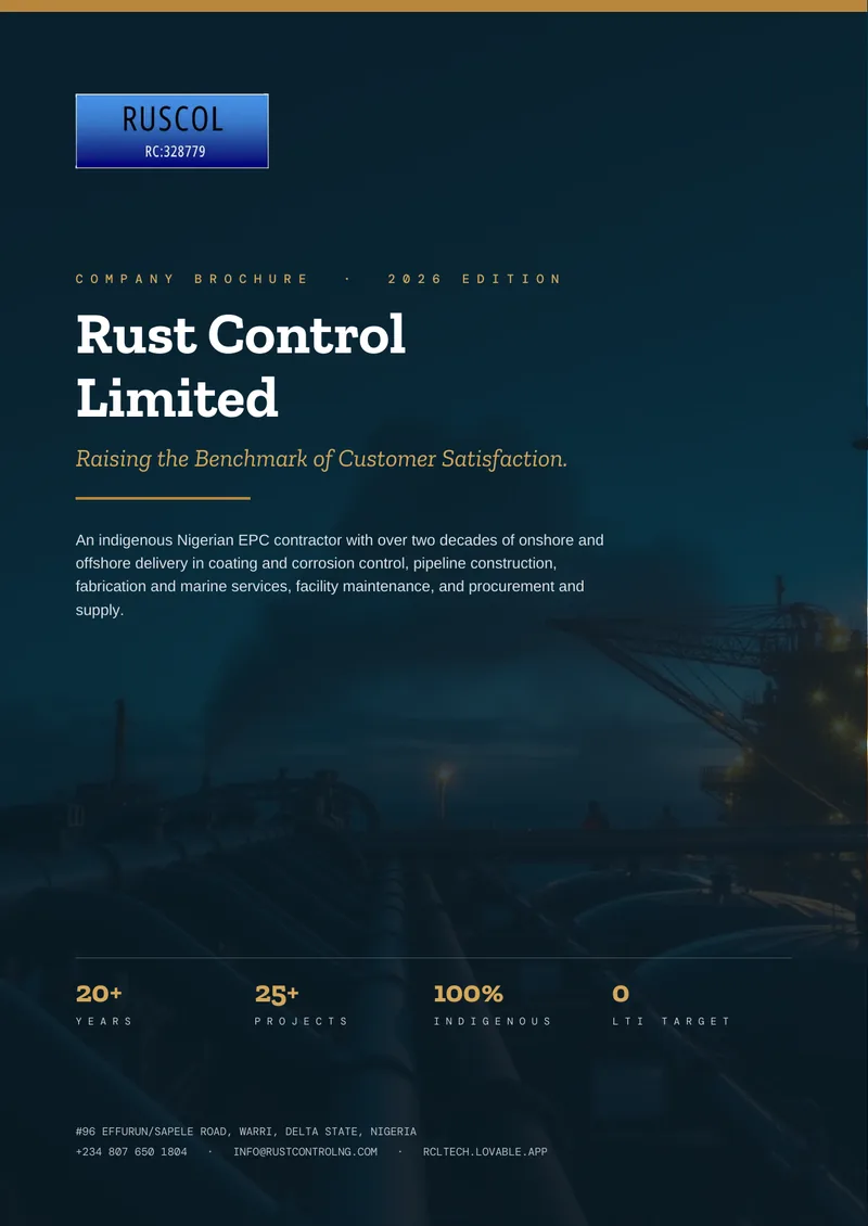 Cover of the Rust Control Limited company brochure