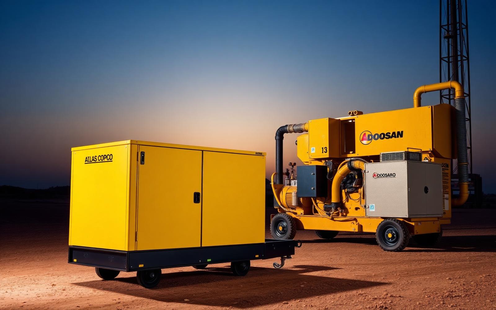 Atlas Copco compressor and sandblasting equipment