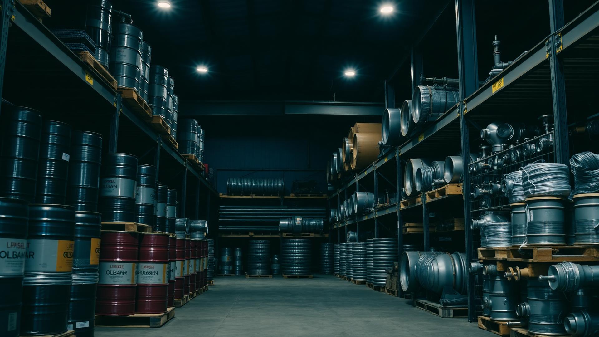 Warehouse of coatings, line pipe, valves and welding consumables